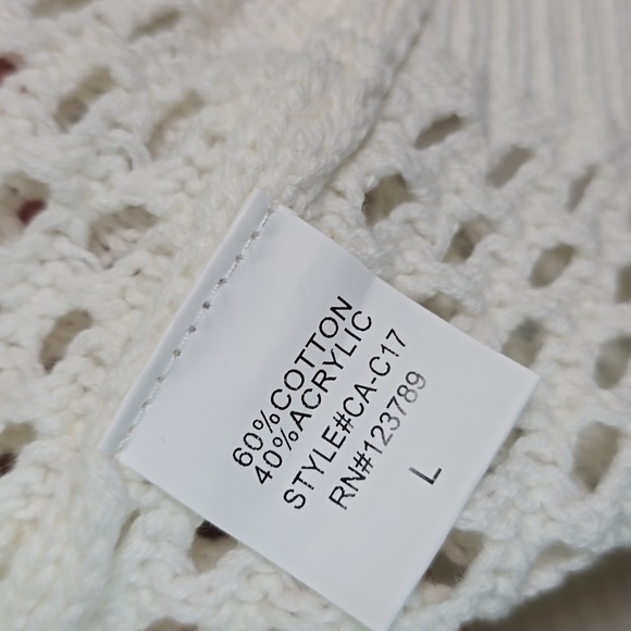 Charlotte avery crewneck solid open weaves pullover sweater  large NWT. - Picture 5 of 7